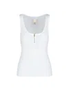 Patou White Scoop-neck Ribbed Tank Top In White