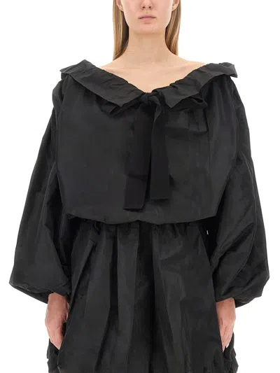 Patou Top With Balloon Sleeves In Black