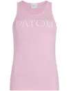 Patou Ribbed Sleeveless Scoop Neck Top In Pink