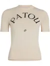 Patou Logo Jacquard Wool-blend Crop Top In White