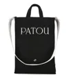 Patou Rectangular Tote Bag With Shoulder Strap And Top Handles In Black