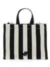 Patou Multicolor Small Cotton Canvas Tote Bag With Striped Pattern In Multicolour