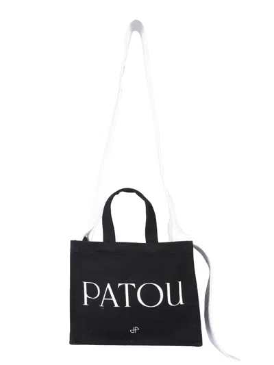 Patou Tote Bag With Logo Print In B Black