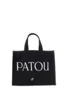 Patou Rectangular Tote Bag With Detachable Strap In Black