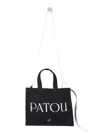 Patou Rectangular Tote Bag With Detachable Strap In Black