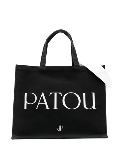 Patou Tote Bag With Print In Black