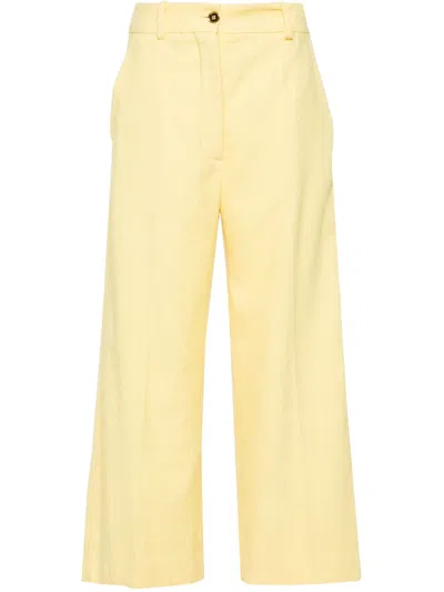Patou Weite Hose Mit Frottee-finish In Gelb