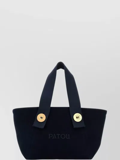 Patou Trapeze Handbag With Button Top Handles
