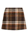 Patou Checked Wool-blend Mini Skirt In Multi