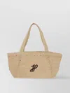 Patou Structured Raffia Tote Bag With Intricate Detailing