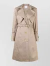 Patou Trench Coat Featuring Notched Lapels In Brown