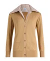 Patou Trompe L'oeil Cotton Cardigan In Brown