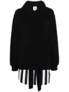 Patou Logo-embroidered Layered Hoodie In Schwarz