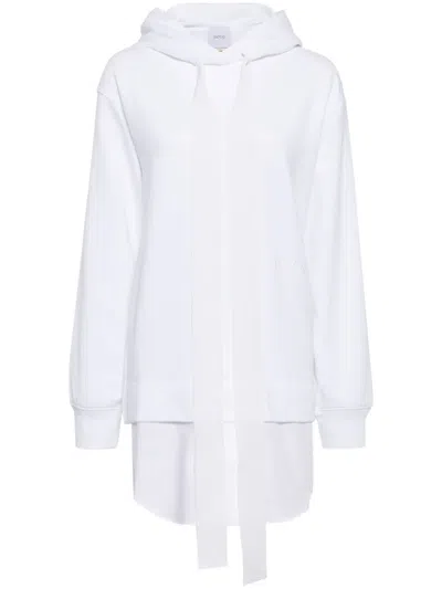 Patou Logo-embroidered Oversized Hoodie In White