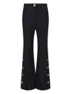 Patou Wide-leg Black Cotton Twill Pants In Black