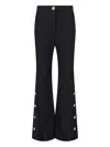 Patou Wide-leg Black Cotton Twill Pants In Black