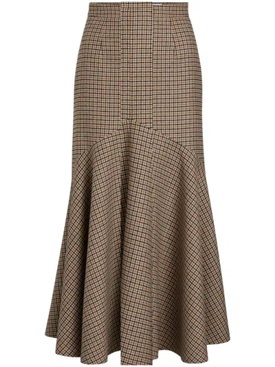 Patou Trumpet Midi Skirt In Beige