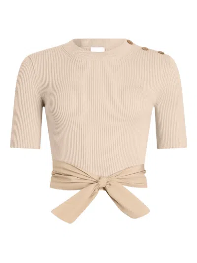 Patou T-shirt Mit Knoten In Brown