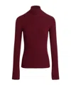 Patou Turtleneck Ribbed Sweater In Burgundy