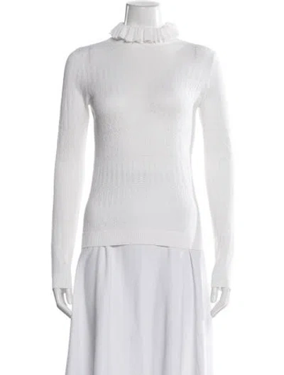 Pre-owned Patou Turtleneck Sweater In White
