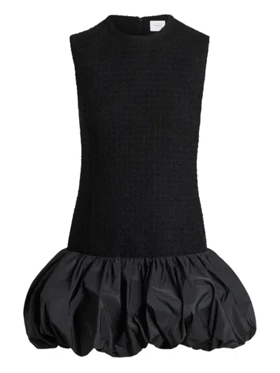 Patou Tweed Bubble-hem Dress In Black