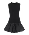 Patou Wool Blend Dress With Ruffles In Black