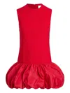 Patou Tweed And Faille Minidress In Red