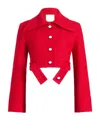 Patou Tweed Button-down Casual Jacket In Red