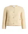 Patou Tweed Cropped Casual Jacket In Brown