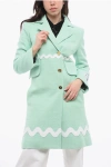 Patou Single-breasted Mint Green Cotton Coat