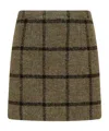 Patou Mini Skirt Wool Blend Checked Pattern In Green