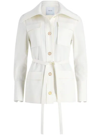 Patou Twill Buttoned Jacket In Neutrals