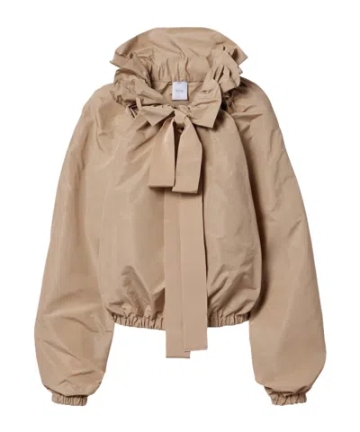 Patou Twill Top With Tie Collar In Brown