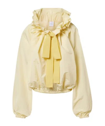 Patou Twill Top With Tie Collar In Yellow