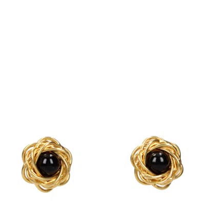 Patou Twisted Resin-center Earrings In Gold