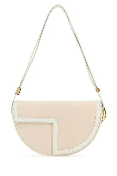 Patou Two-tone Canvas And Leather Le  Shoulder Bag