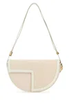 Patou Canvas And Leather Shoulder Bag In Natural
