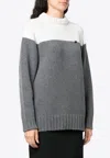 Patou Merino-blend Colour-block Jumper In Gray