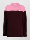 Patou Maroon Wool Two-tone Knitted Jumper