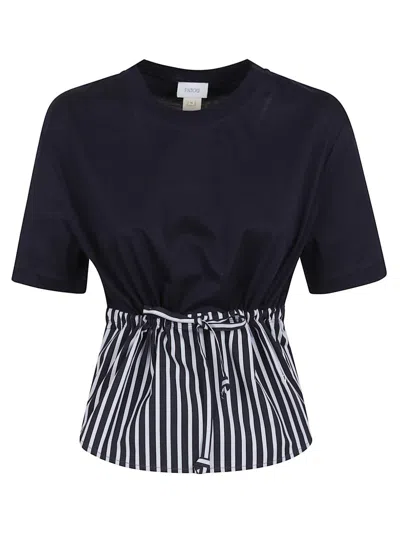 Patou Unique Striped Hem T-shirt With Cinched Waist