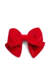 Patou Velvet Bow Hair Clip In Red