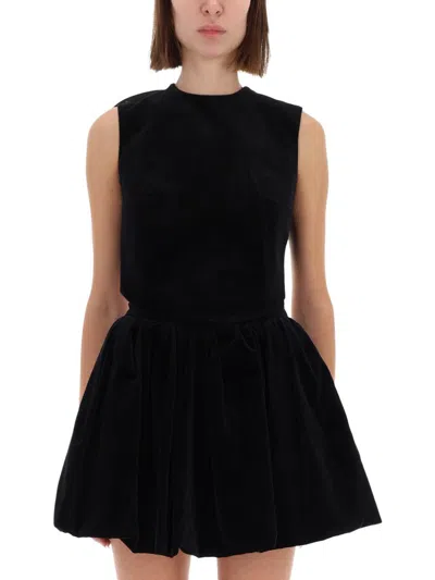 Patou Bow Detail Mini Top With Open Back In Black