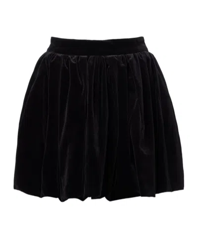 Patou Velvet Mini Skirt In Black