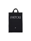 Patou Rectangular Tote Bag With Shoulder Strap And Top Handles In Black  