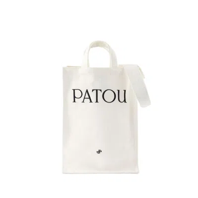 Patou Vertical Shopper Bag In White
