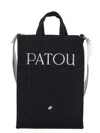 Patou Rectangular Tote Bag With Shoulder Strap And Top Handles In Black