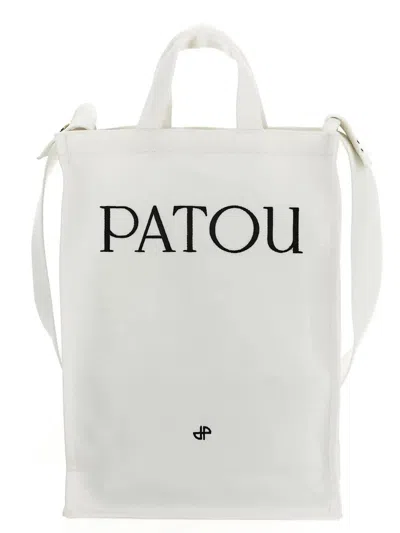 Patou Vertical Tote Bag In White