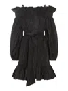 Patou Ruffled Cotton Blouse In Black