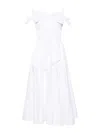 Patou Bow-detail Flared Midi Dress In White