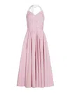 Patou Cotton Midi Dress With Open Back In Neutral